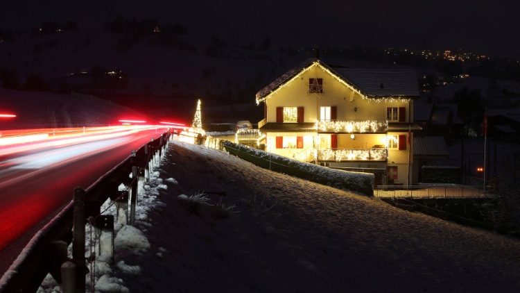 Weihnachtsbeleuchtung in Schndellegi im Kanton Schwyz