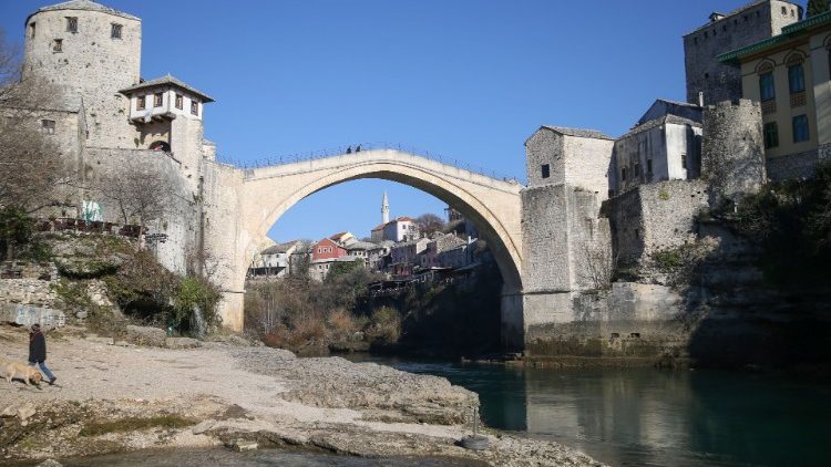 A view of the Old Bridge in Mostar, where local elections were held on Sunday