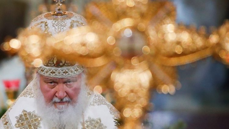 Der russisch-orthodoxe Patriarch Kyrill I. beim orthodoxen Weihnachtsgottesdienst in Moskau am 6. Januar 2021