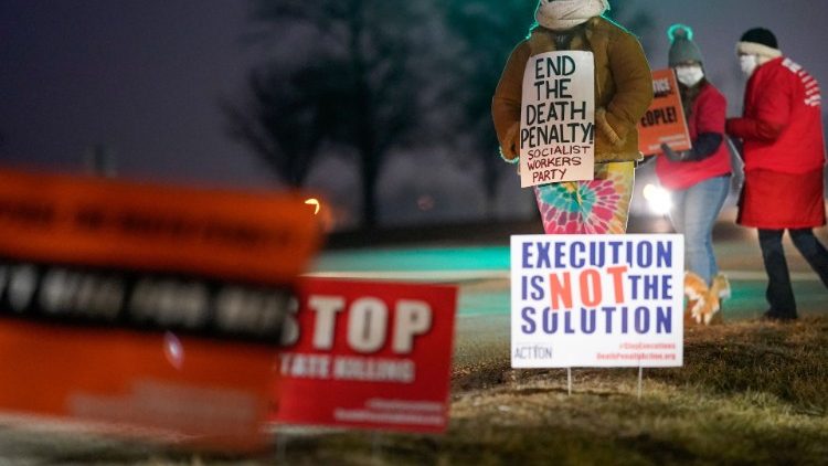 Activists in protest of the death penalty in the United States