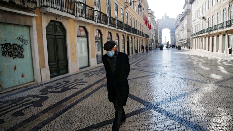 Foto tirada no centro de Lisboa durante o lockdown