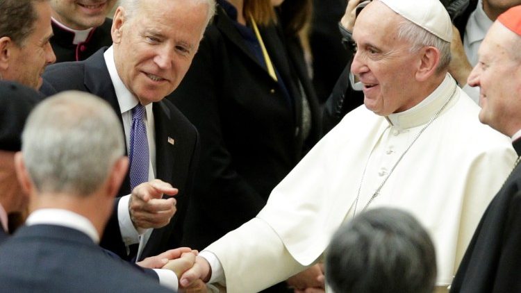 Biden 2016 bei einer Begegnung mit Franziskus im Vatikan