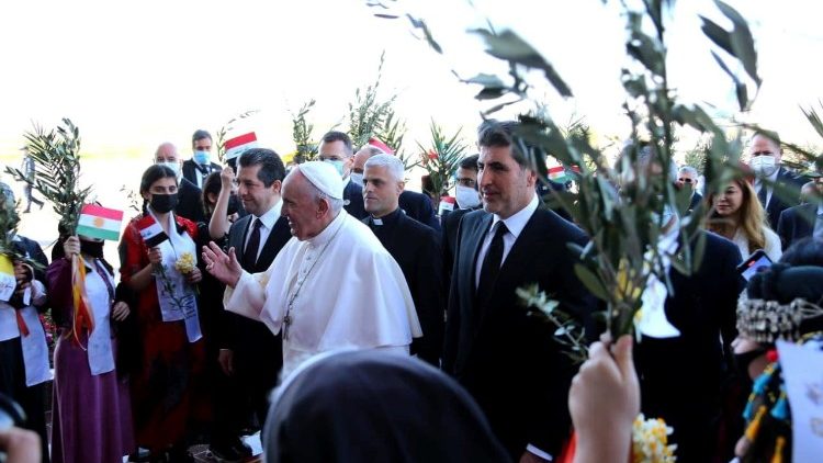 Snímka z apoštolskej cesty pápeža Františka v Iraku (5.-8. marca 2021)