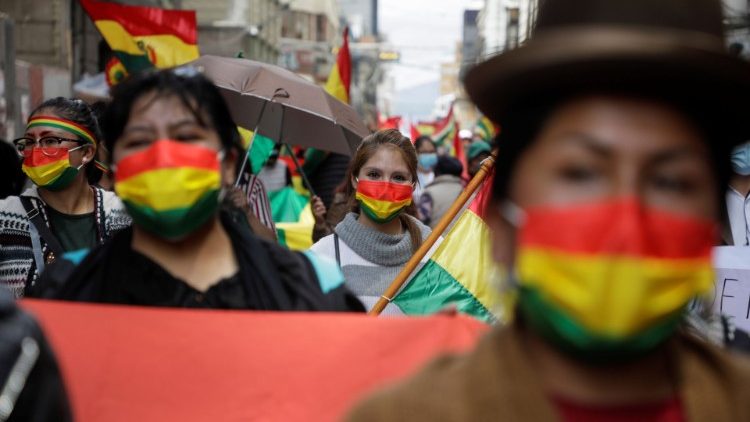 Manifestanti in Bolivia