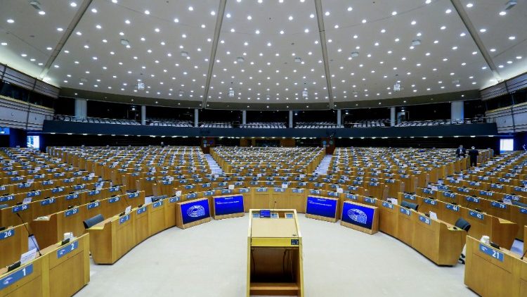 Vista do Parlamento Europeu em Bruxelas
