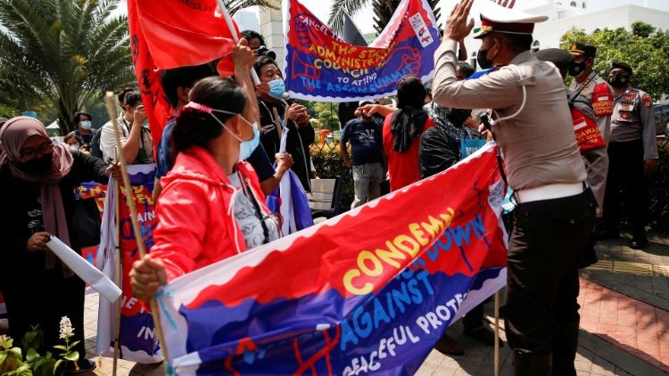 Sitz der Vereinigung südostasiatischer Staaten (Asean): im Vorfeld des Gipfels in Jakarta kam es zu Protesten