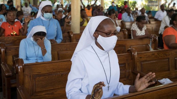 Messe à Port-au-Prince, le 15 avril 2021.