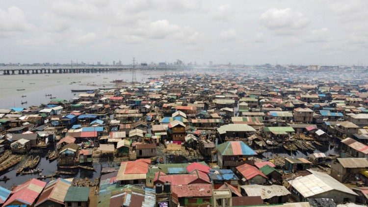 Vue sur Makoko, quartier de Lagos, la capitale du Nigeria. 