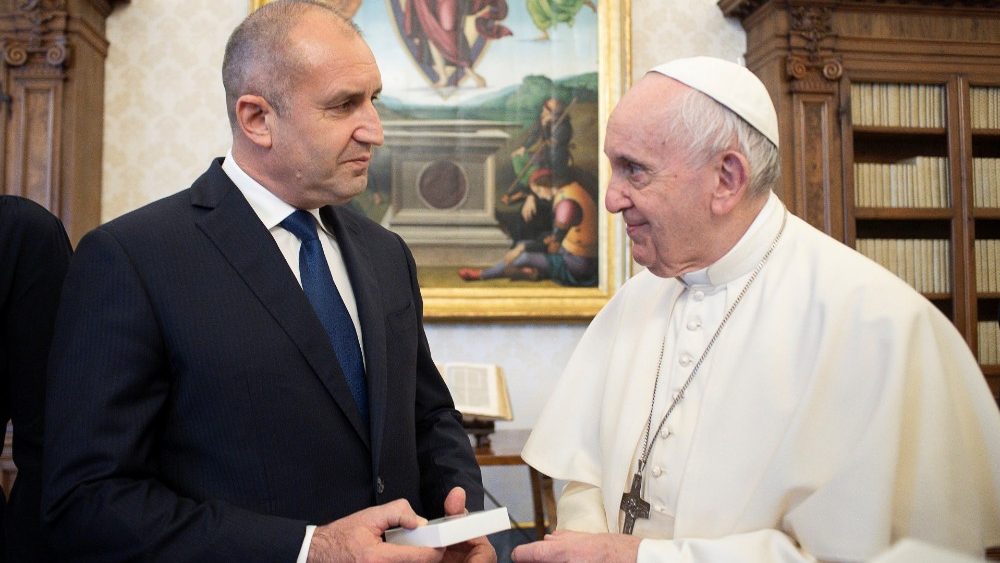 Папа падчас сустрэчы з Прэзідэнтам Балгарыі