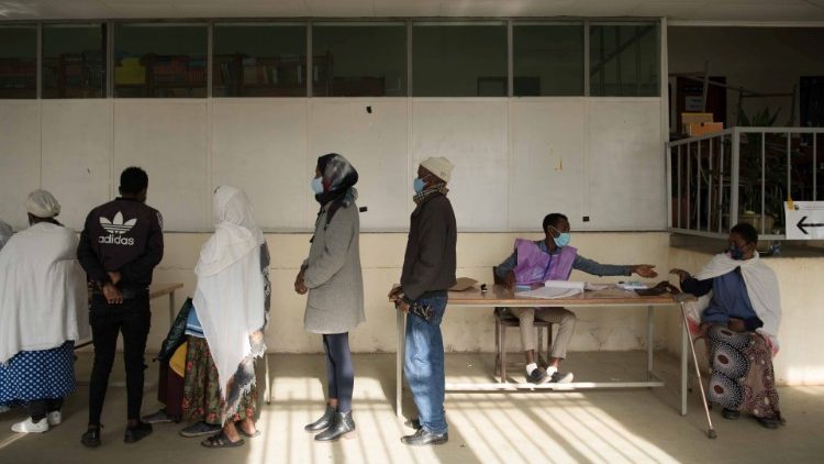 Bureau de vote Woreda 08 dans la capitale, Addis Abeba, lundi 21 juin 2021. 
