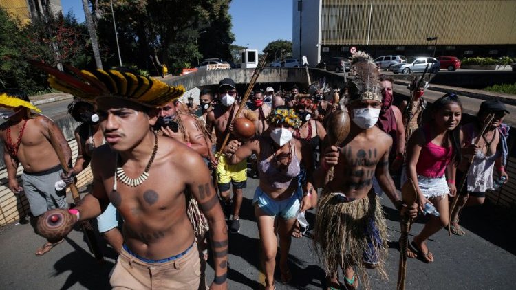 Indigenen-Proteste in Brasilia
