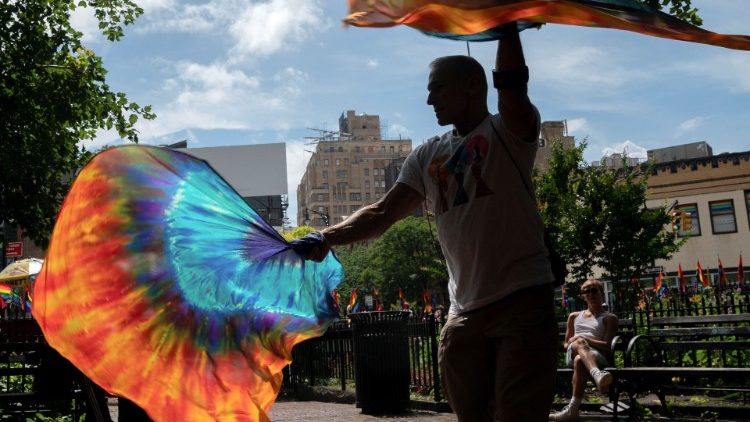 Kundgebung für ein Ende der Diskriminierung homosexueller und transsexueller Menschen in New York City