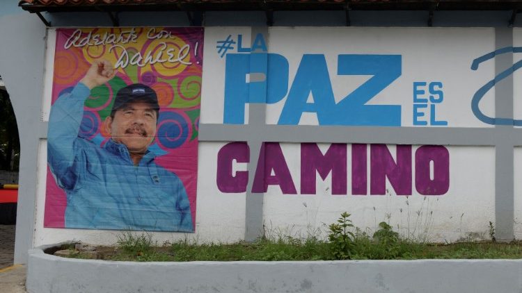 Nicaraguas Präsident Daniel Ortega auf einem Wahlplakat in Managua
