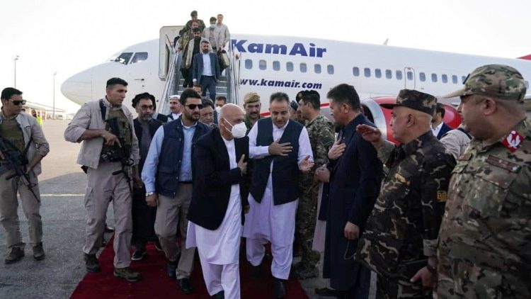 Afghanistan president Ashraf Ghani arrives in Mazar-i-Sharif to check the security situation of the northern provinces