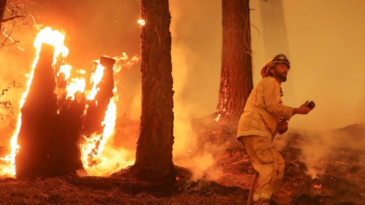 I vigili del fuoco lottano contro il tempo per limitare i danni di Dixe, l'incendio che sta devastando la California (David Swanson / Reuters)