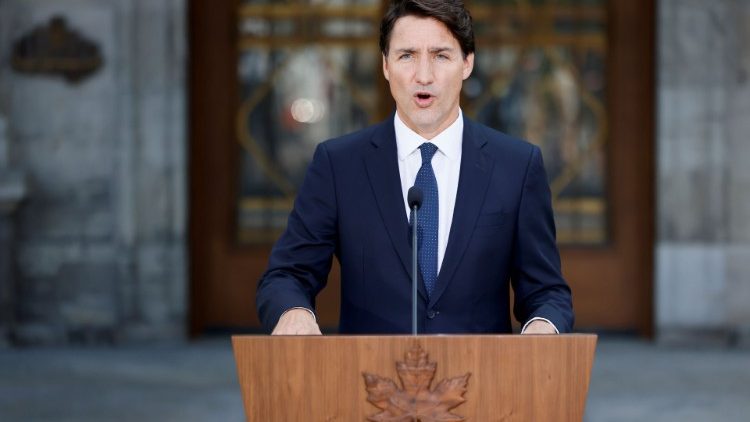 In Ottawa, Canada's Prime Minister Trudeau announces federal election