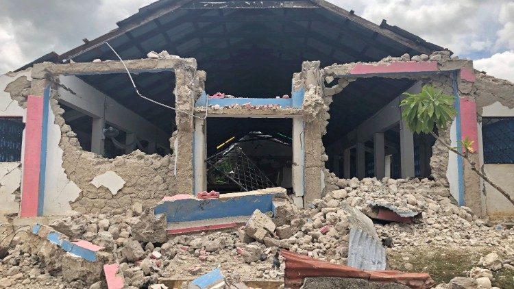 A church destroyed in Haiti 
