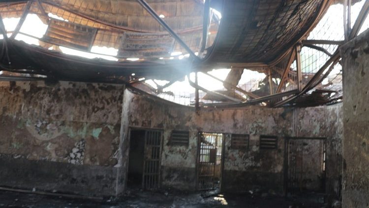Der Block C2 im Gefängnis von Tangerang nach dem verheerenden Brand, dem 41 Insassen zum Opfer gefallen sind 