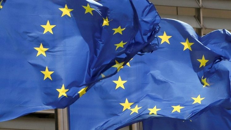 Le drapeau de l'Union européenne, à Bruxelles.