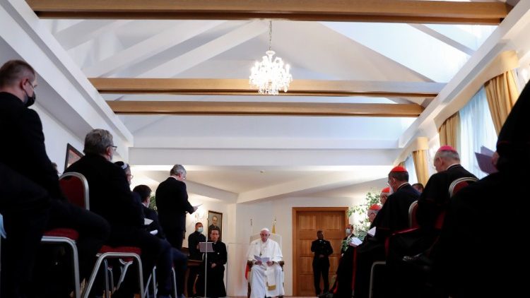 In der Apostolischen Nuntiatur in Bratislava traf der Papst mit Ökumene-Vertretern zusammen