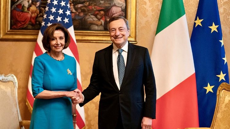 Pelosi traf heute auch den italienischen Ministerpräsidenten Mario Draghi
