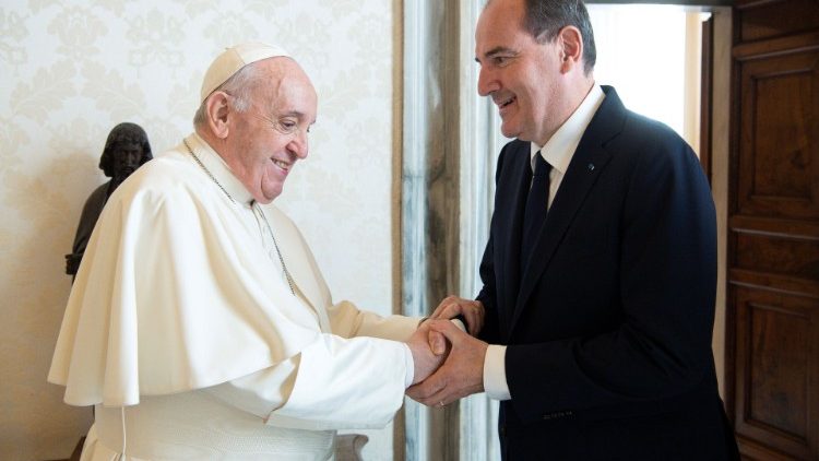Der Papst mit Jean Castex