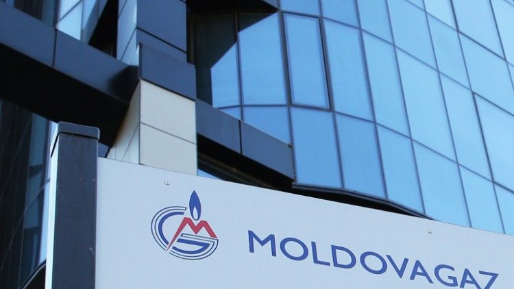 The logo of the Moldovagaz energy company 
