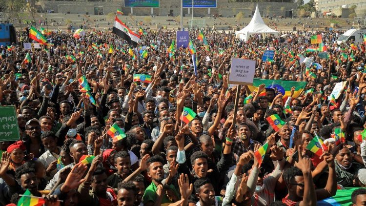 Аддис-Абеба, манифестация в поддержку правительства
