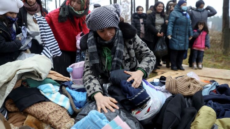Migranten am 24. November an der Grenze zwischen Belarus und Polen