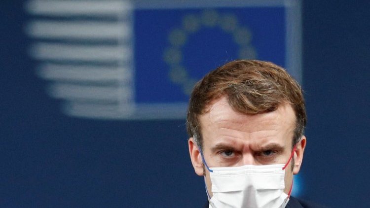 Il presidente francese Emmanuel Macron a Bruxelles per il Consiglio europeo
