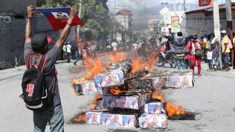 Protestos em Port-au-Prince, no Haiti