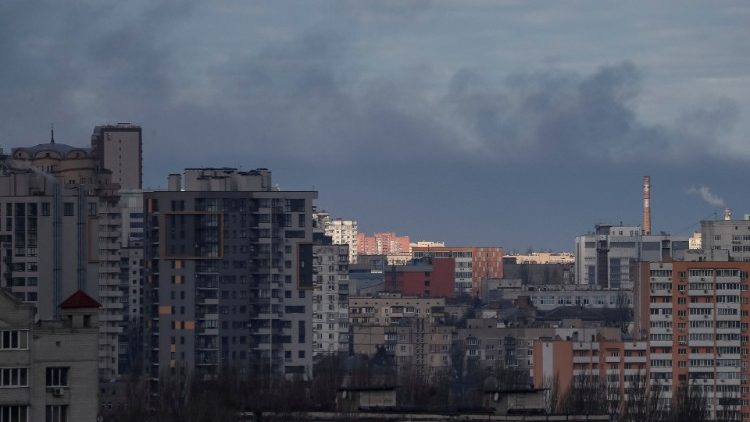 Kiew nach einem russischen Angriff am Samstag