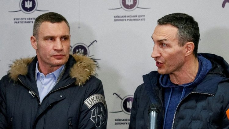 Die beiden Klitschko-Brüder am Donnerstag in Kiew