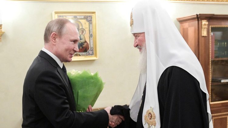 Putin und Patriarch Kyrill - Aufnahme vom Februar