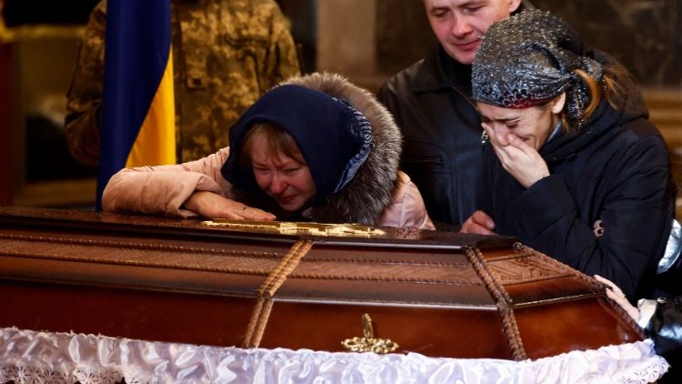 Requiem für einen ums Leben gekommenen Soldaten am 21. März in einer Lemberger Kirche