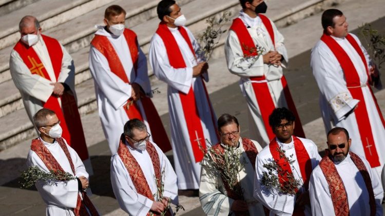 Pope Francis leads Palm Sunday services in St. Peter's Basilica at the Vatican