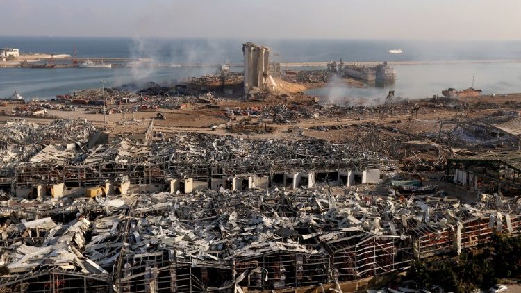Le port du Beyrout après l'explosion du 4 août 2020. 