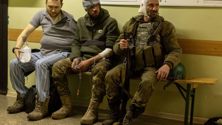 Sužeisti ukrainiečių kariai ligoninėje (Donecko sritis, gegužės 5 d.)