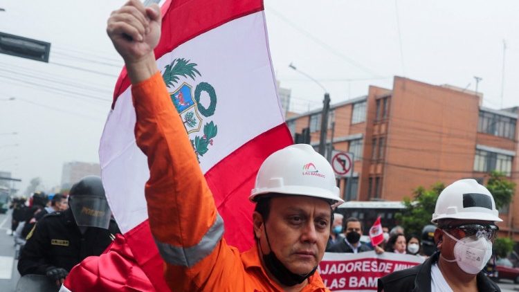 Bergbauarbeiter in Lima (Peru)