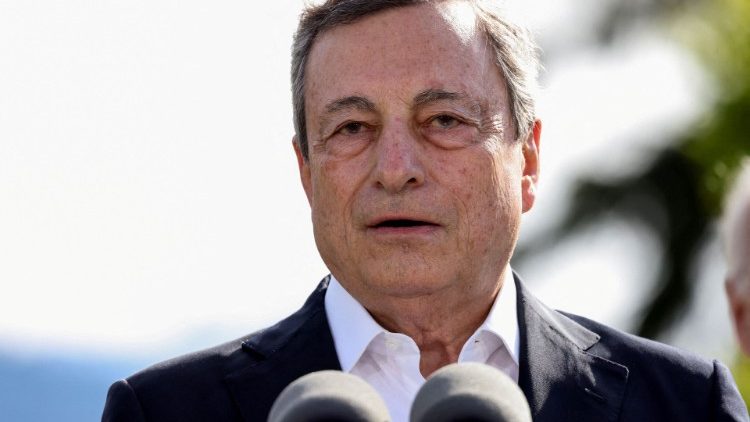 El primer ministro dimisionario de Italia Mario Draghi