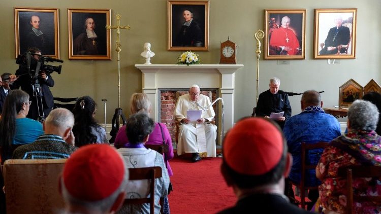 Папата се среща с туземното население в архиепископията в Квебек, 29 юли 2022