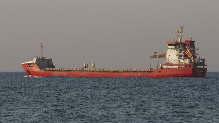 Ett av spannmålsfartygen som lämnat Ukrainas hamn