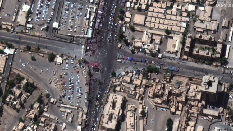 Luftaufnahme der sog. Grünen Zone in Bagdad