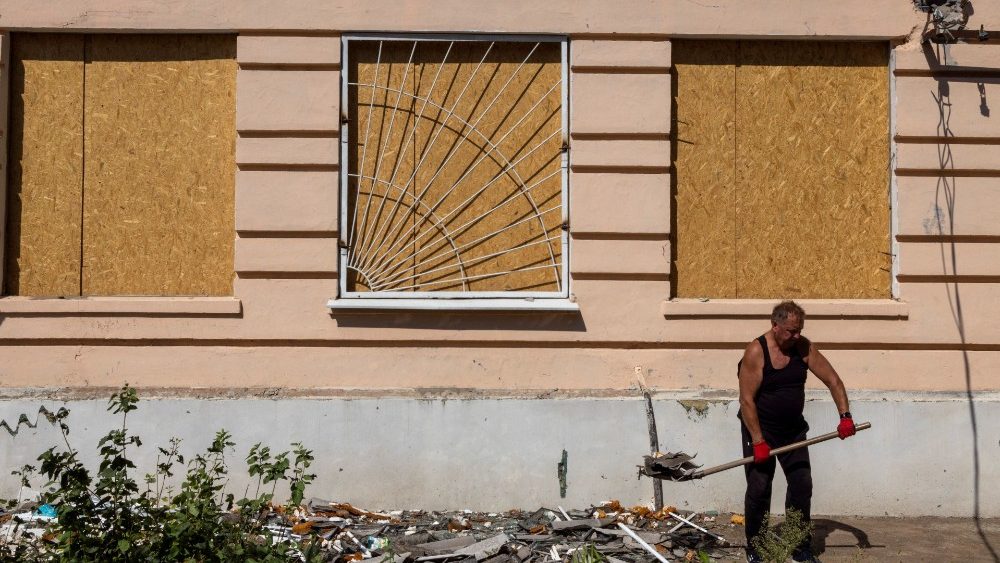 Teachers get ready for a new school year in a bombed-out school in Mykolaiv