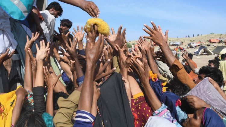 पाकिस्तान के सेहवान में बाढ़ के बाद राहत सेवा, तस्वीरः 01.09.2022 