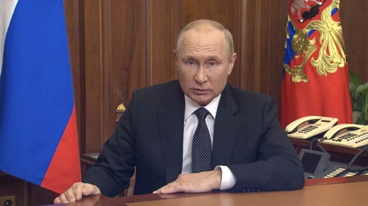 Russian President Vladimir Putin announces mobilization of reservists during an address to the nation