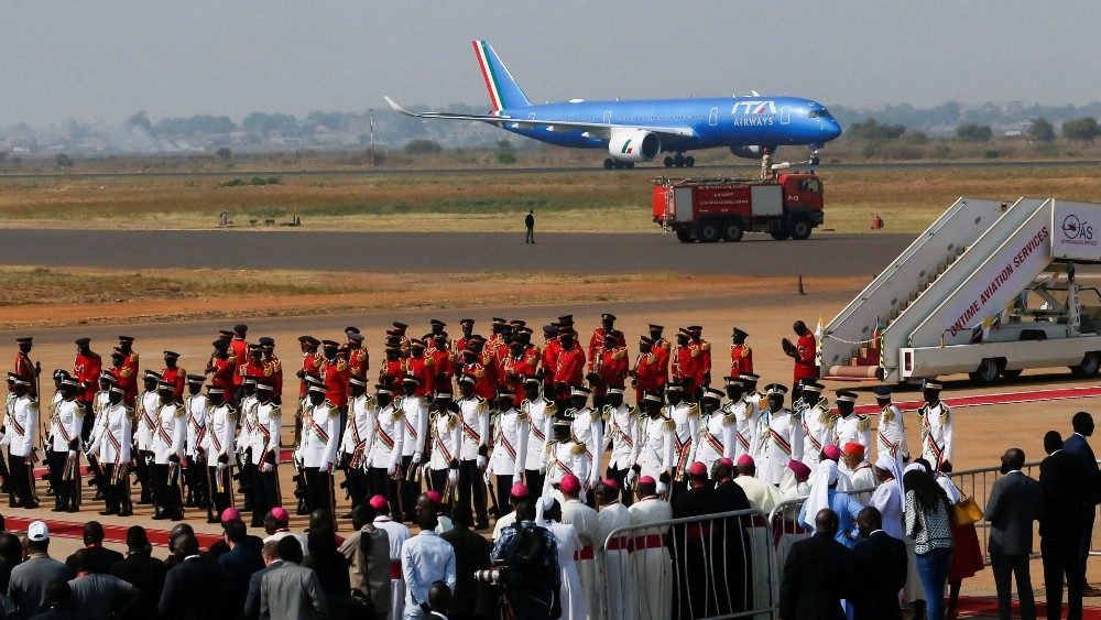 Der Papstflieger landet in Juba