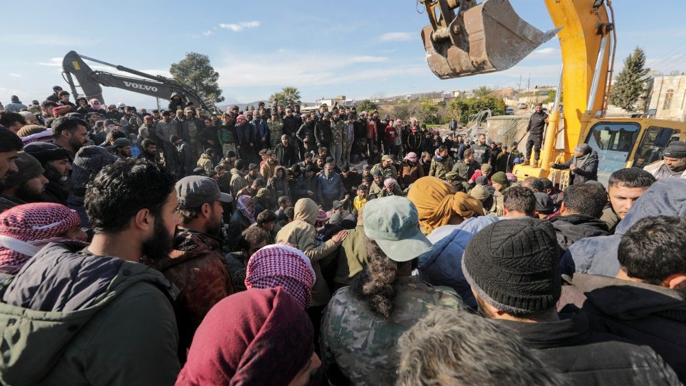 Aftermath of an earthquake in rebel-held town of Jandaris