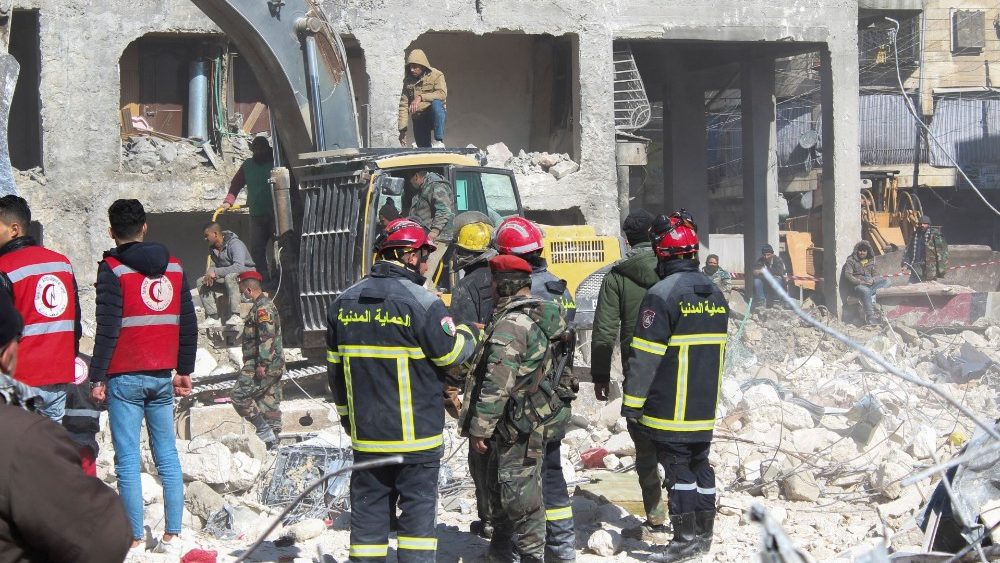 Aftermath of an earthquake in Aleppo