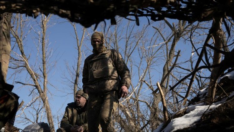 Ukrainian soldiers in Donetsk region